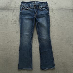 American Eagle Jeans Women's Size 8R Blue Low-Rise Kick Boot Denim 31" Inseam